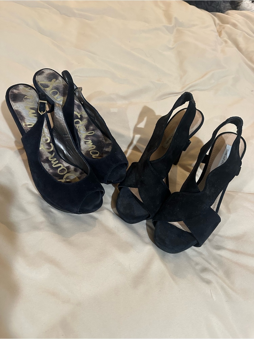 2 pairs of Sam Edelman /Diane bonFurstrnberg Black platformHeels (2 Pairs)
